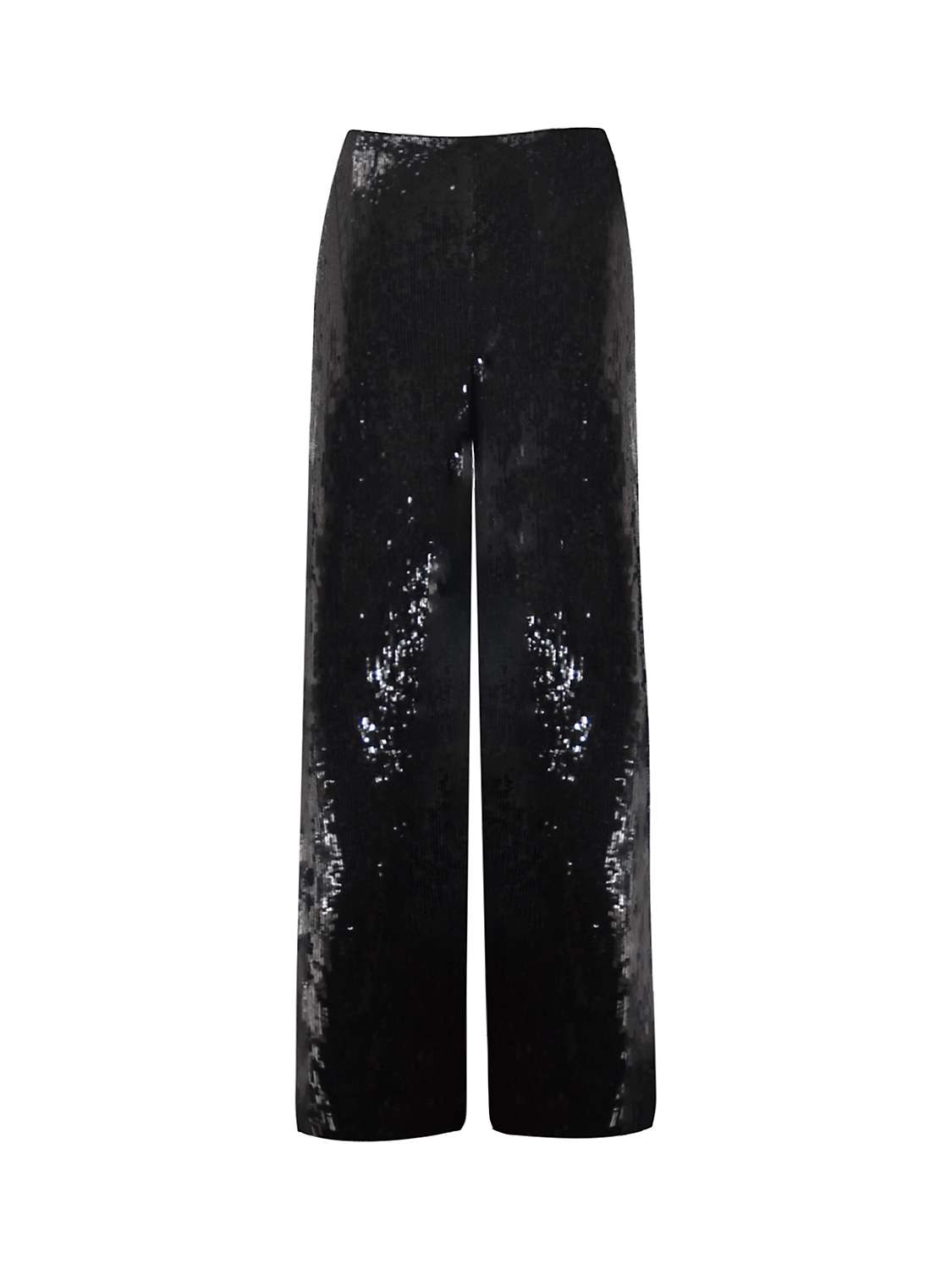 Buy Ro&Zo Sequin Wide Leg Trousers, Black Online at johnlewis.com