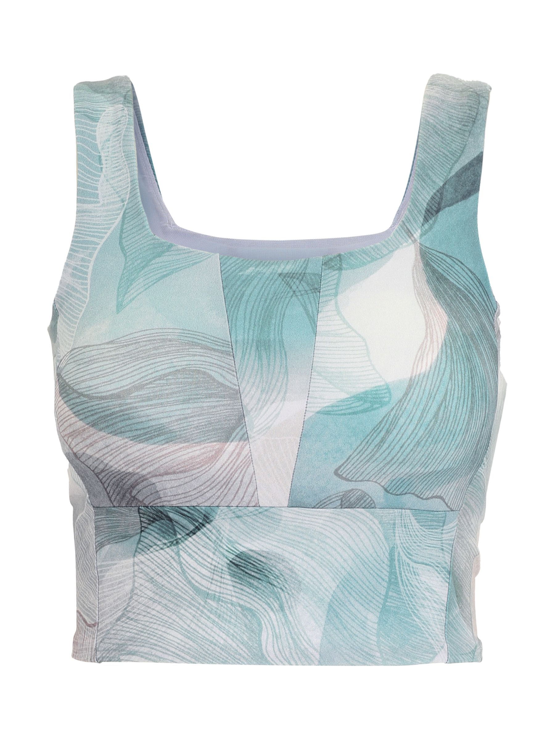 Venice Beach Aaliyah Cropped Gym Top, Ginkgo Leaves, XS