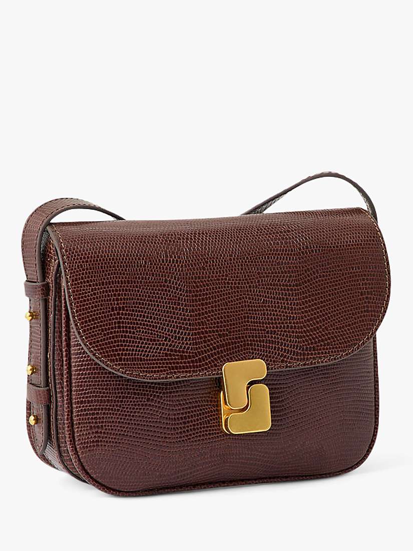 Buy SOEUR Bellissima Mini Leather Crossbody Bag, Chocolate Lizard Online at johnlewis.com