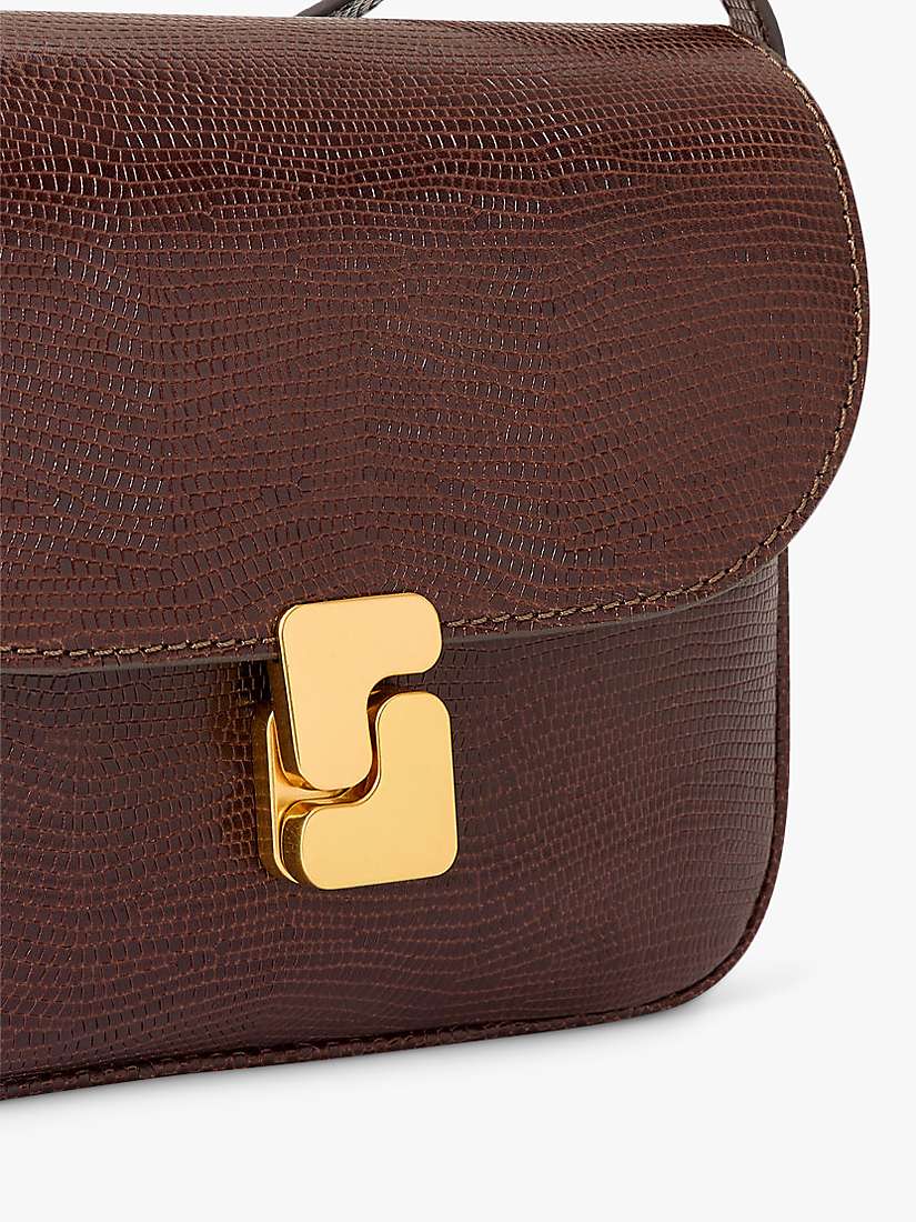 Buy SOEUR Bellissima Mini Leather Crossbody Bag, Chocolate Lizard Online at johnlewis.com