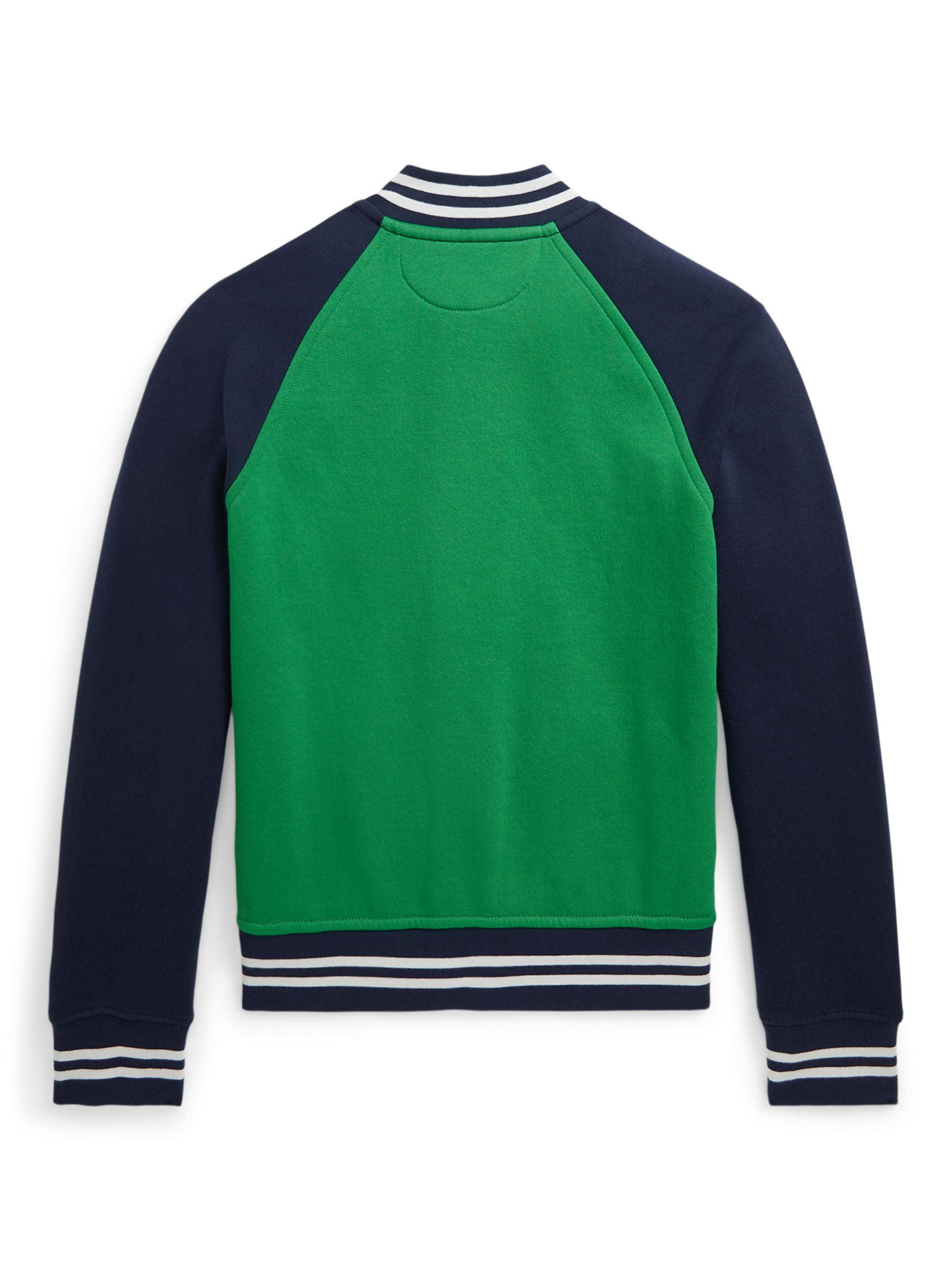 Buy Ralph Lauren Kids' Colour Block Fleece Bomber Jacket, Preppy Green Online at johnlewis.com