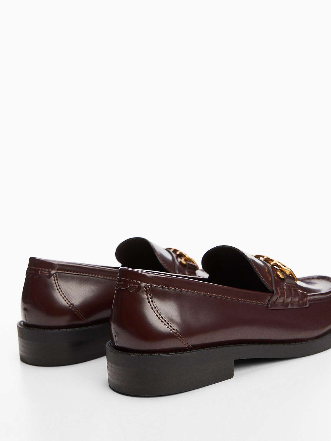 Buy Mango Chain Detail Loafers, Dark Red Online at johnlewis.com