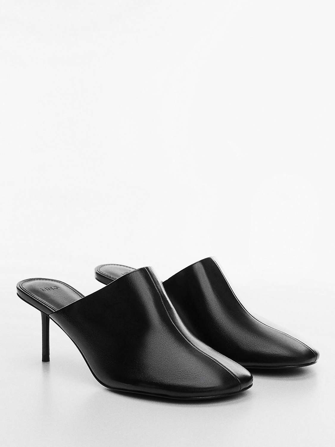 Mango Shine Mid Heel Shoes, Black at John Lewis & Partners