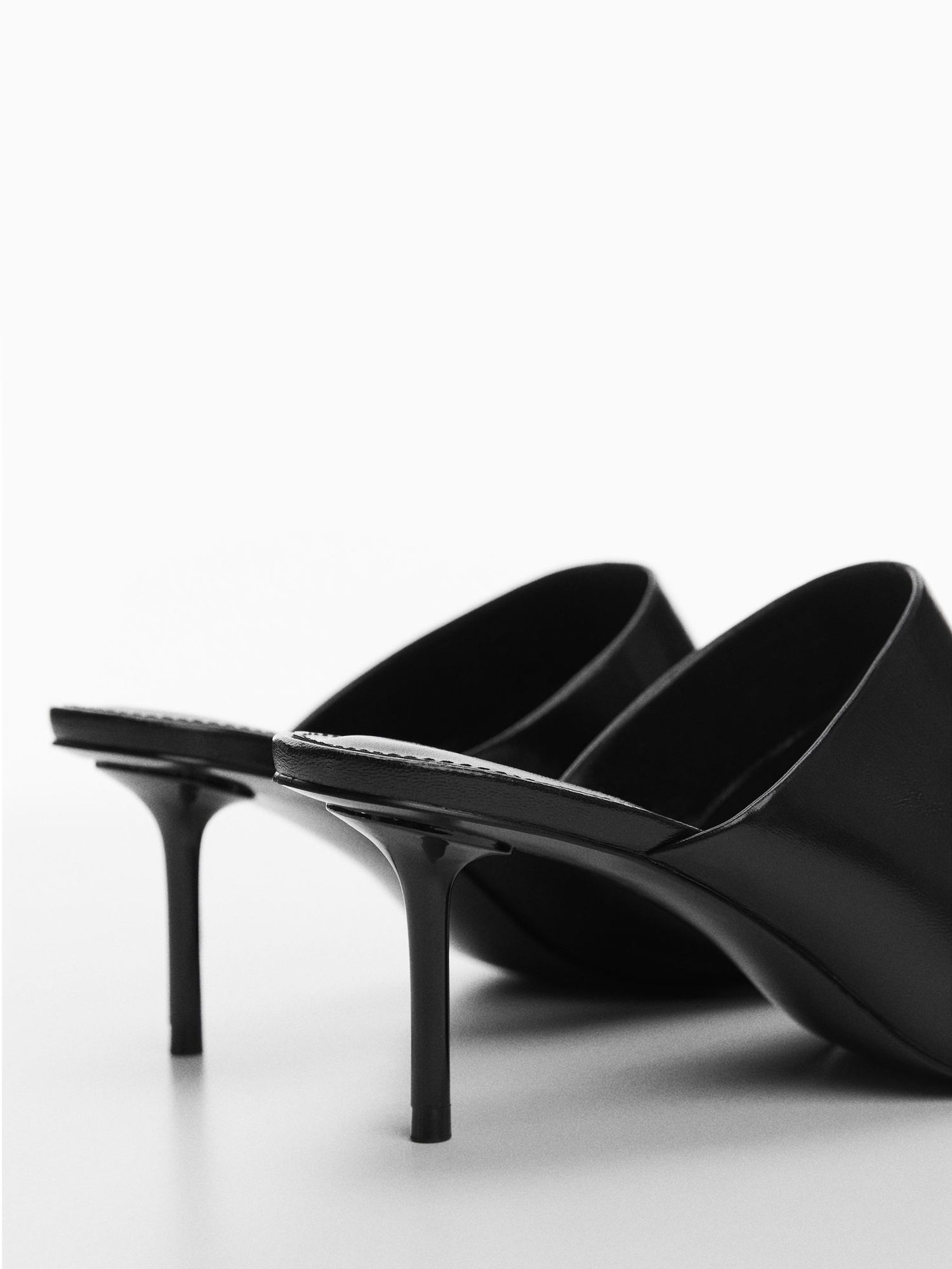 Mango Shine Mid Heel Shoes, Black at John Lewis & Partners