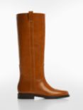 Mango Galope Leather Riding Boots, Medium Brown