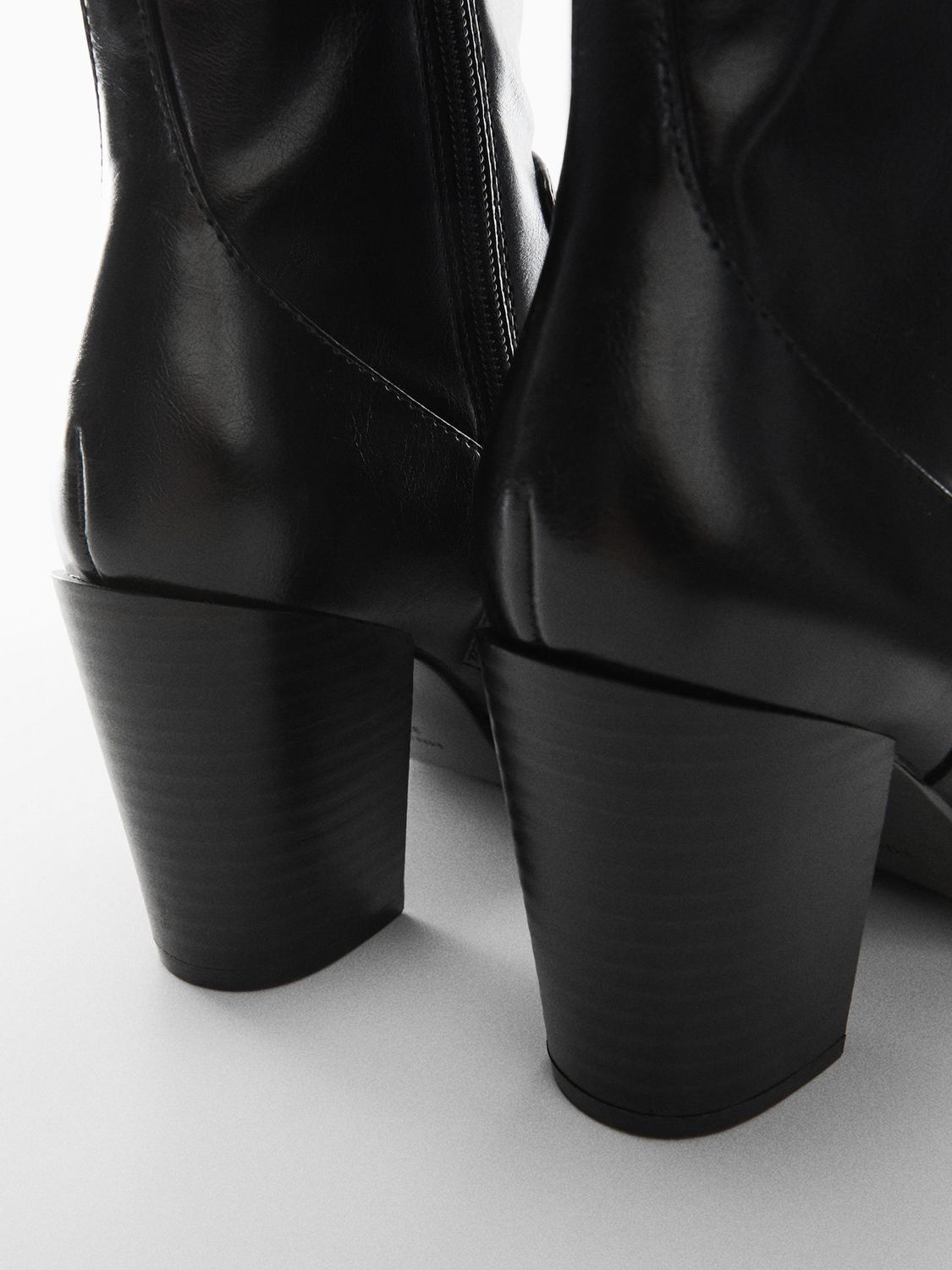 Buy Mango Vora Pointy Faux Leather Ankle Boots, Black Online at johnlewis.com