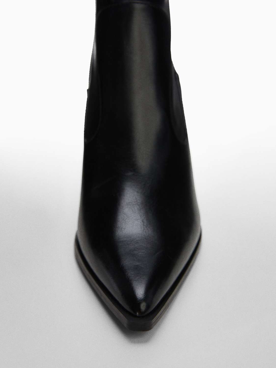 Buy Mango Vora Pointy Faux Leather Ankle Boots, Black Online at johnlewis.com