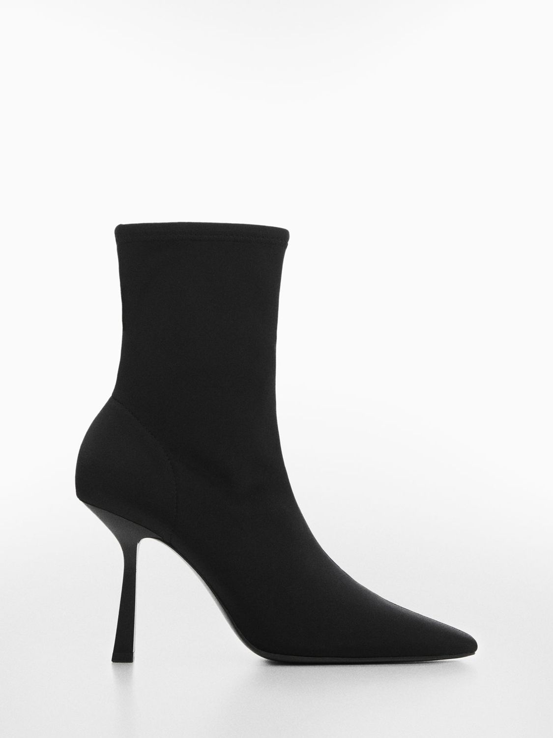 Mango Glo Pointed Heel Ankle Boots, Black