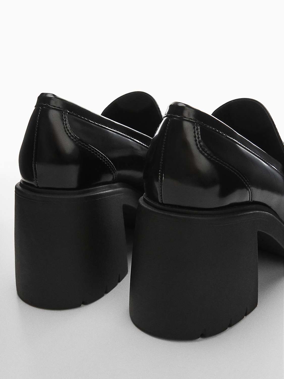 Buy Mango Nota Heeled Loafers, Black Online at johnlewis.com