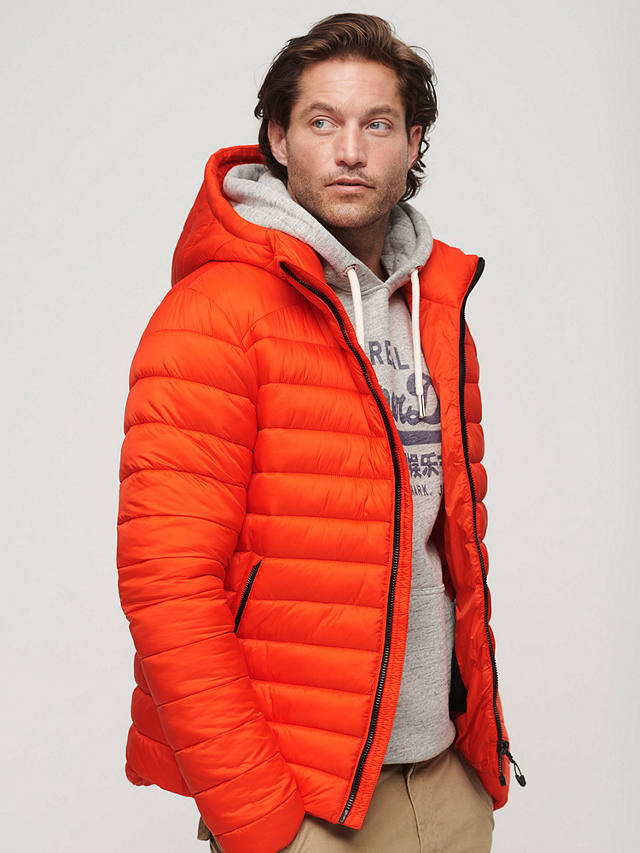 Superdry Hooded Fuji Sport Padded Jacket, Bold Orange