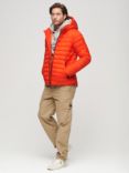 Superdry Hooded Fuji Sport Padded Jacket, Bold Orange