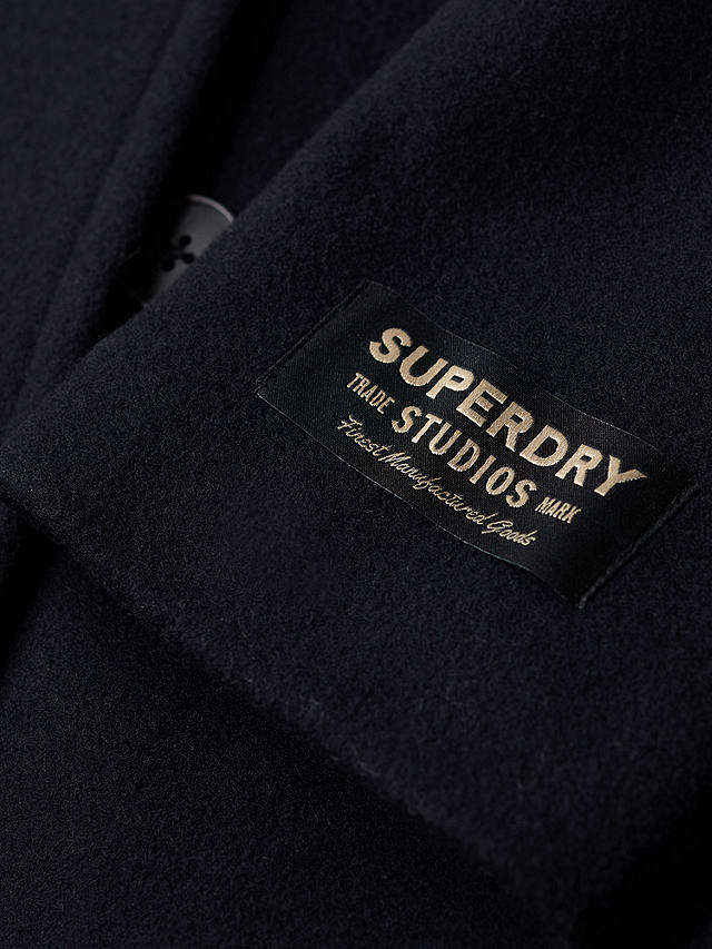 Superdry 2 In 1 Wool Blend Pea Coat, Eclipse Navy