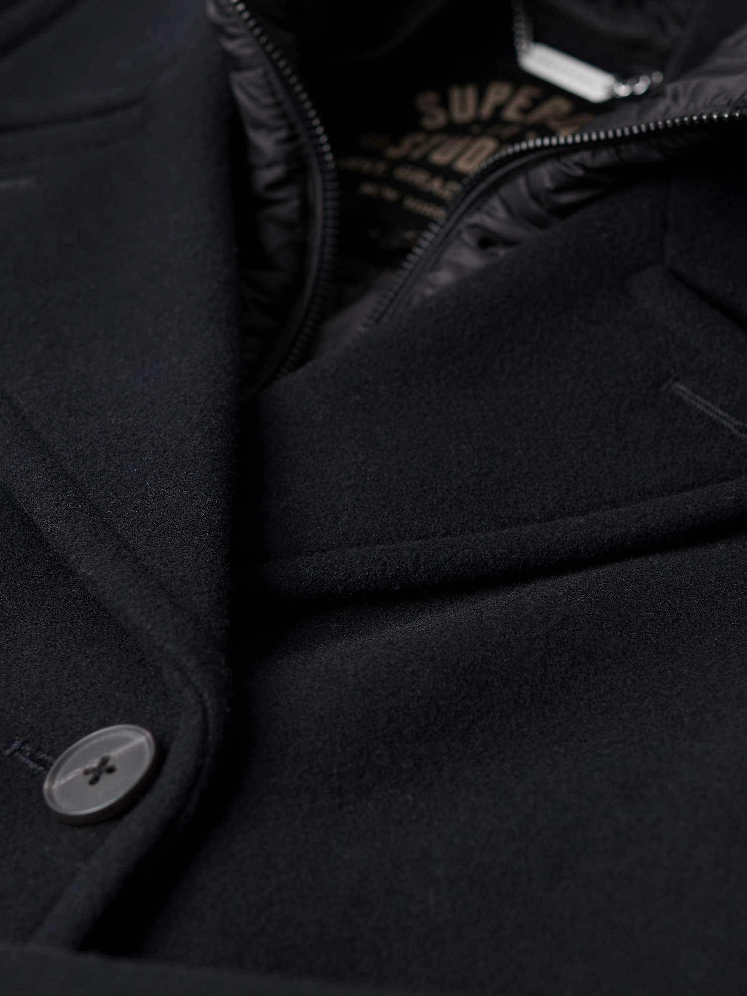 Buy Superdry 2 In 1 Wool Blend Pea Coat, Eclipse Navy Online at johnlewis.com