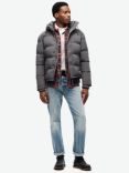 Superdry Everest Hooded Puffer Jacket, Charcoal