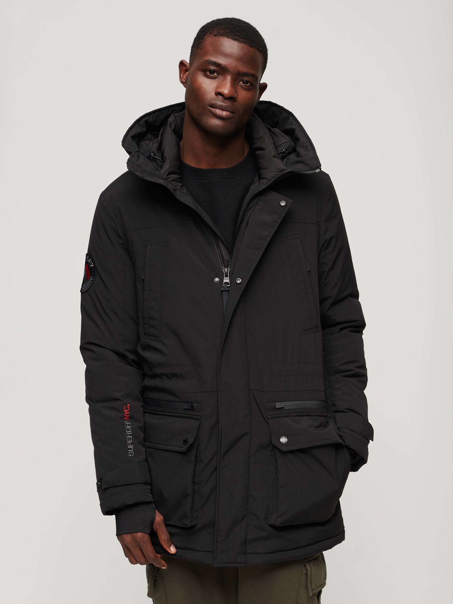 Men's - City Padded Parka Jacket in Black