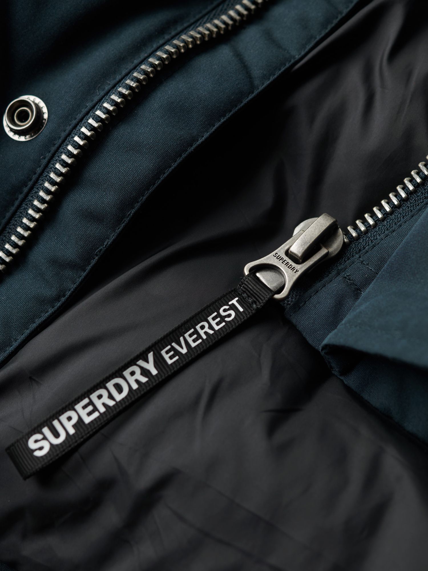 Superdry Everest Hooded Puffer Jacket, Nordic Chrome Navy at John Lewis ...
