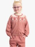 Lindex Kids' Bunny Fair Isle Cardigan, Pink