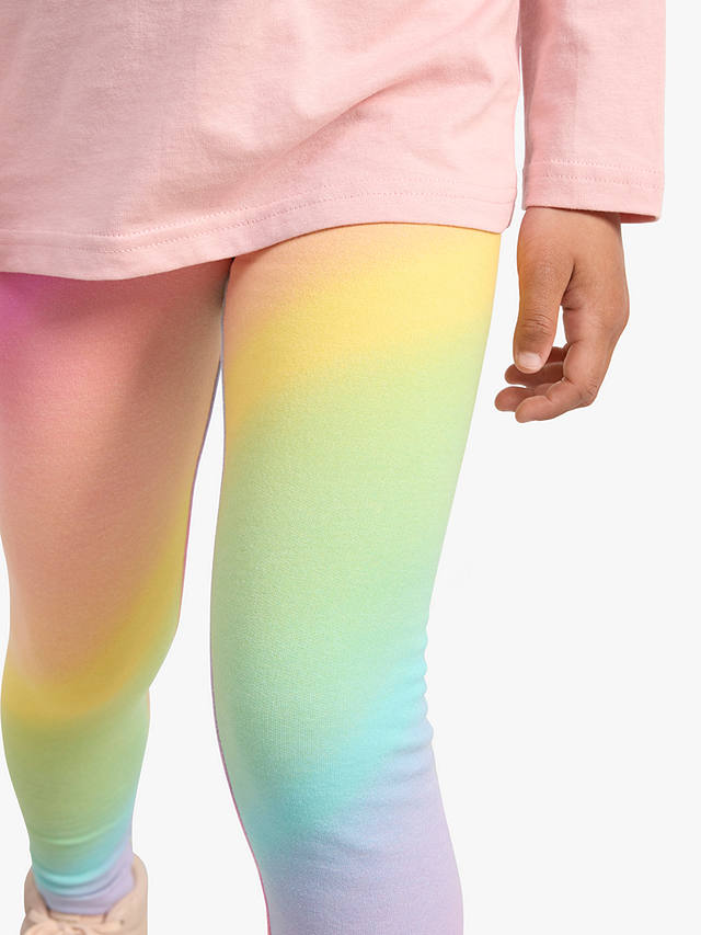 Lindex Kids' Organic Cotton Blend Rainbow Leggings, Multi