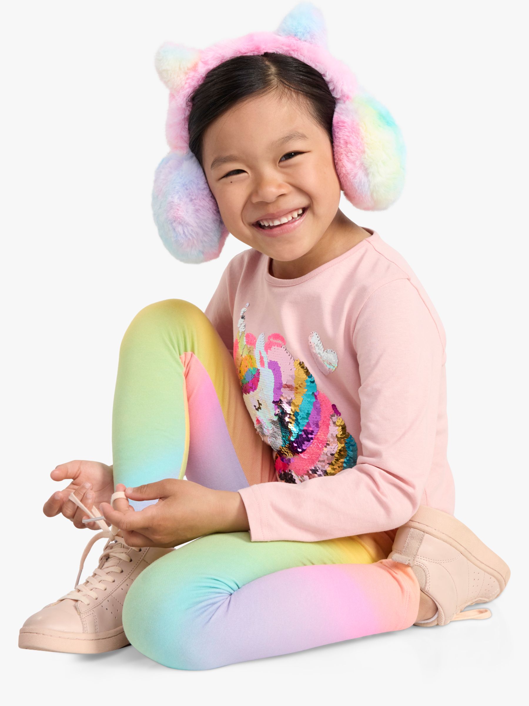 Buy Lindex Kids' Organic Cotton Blend Rainbow Leggings, Multi Online at johnlewis.com