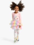 Lindex Kids' Unicorn Tulle Rainbow Dress, Pink/Multi, Pink/Multi