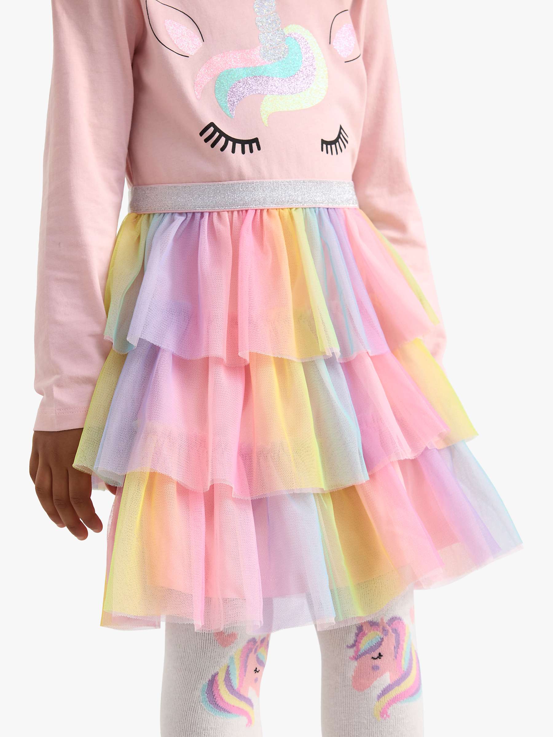 Buy Lindex Kids' Unicorn Tulle Rainbow Dress, Pink/Multi Online at johnlewis.com