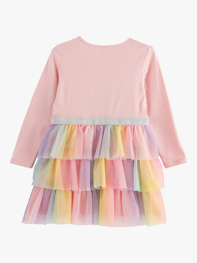 Lindex Kids' Unicorn Tulle Rainbow Dress, Pink/Multi, Pink/Multi