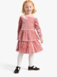 Lindex Kids' Peplum Crushed Velvet Dress, Pink