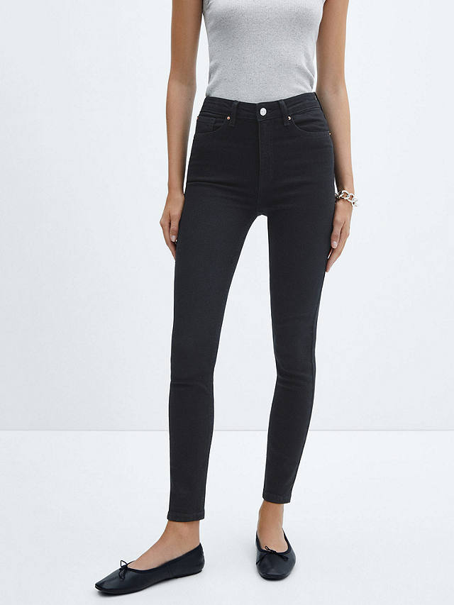 Mango Abby High Rise Skinny Jeans, Open Grey at John Lewis & Partners