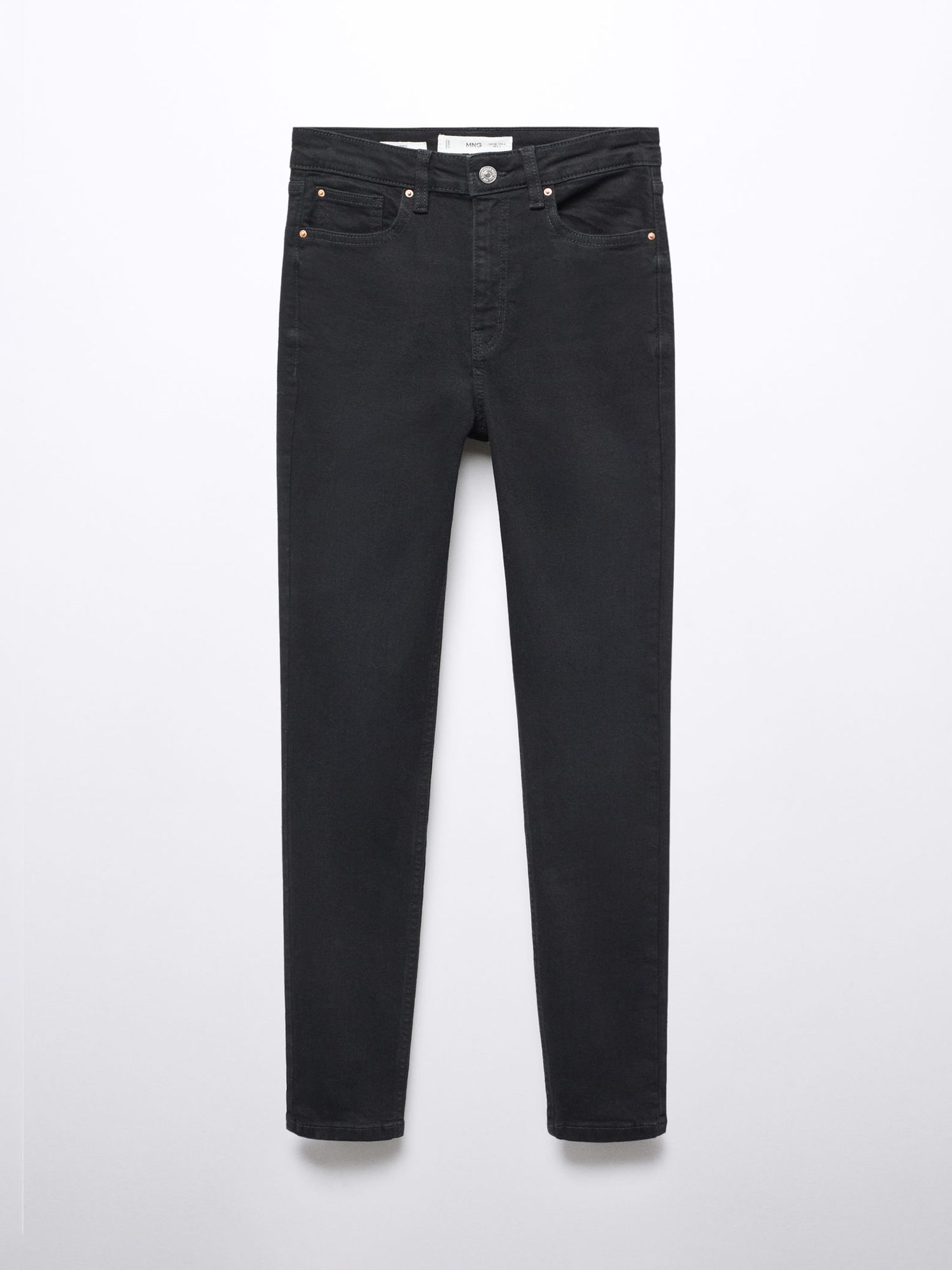 Mango Abby High Rise Skinny Jeans, Open Grey at John Lewis & Partners