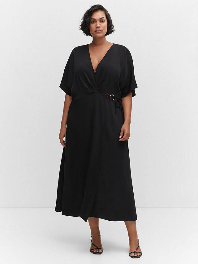 Mango Dalas Wrap Dress, Black at John Lewis & Partners