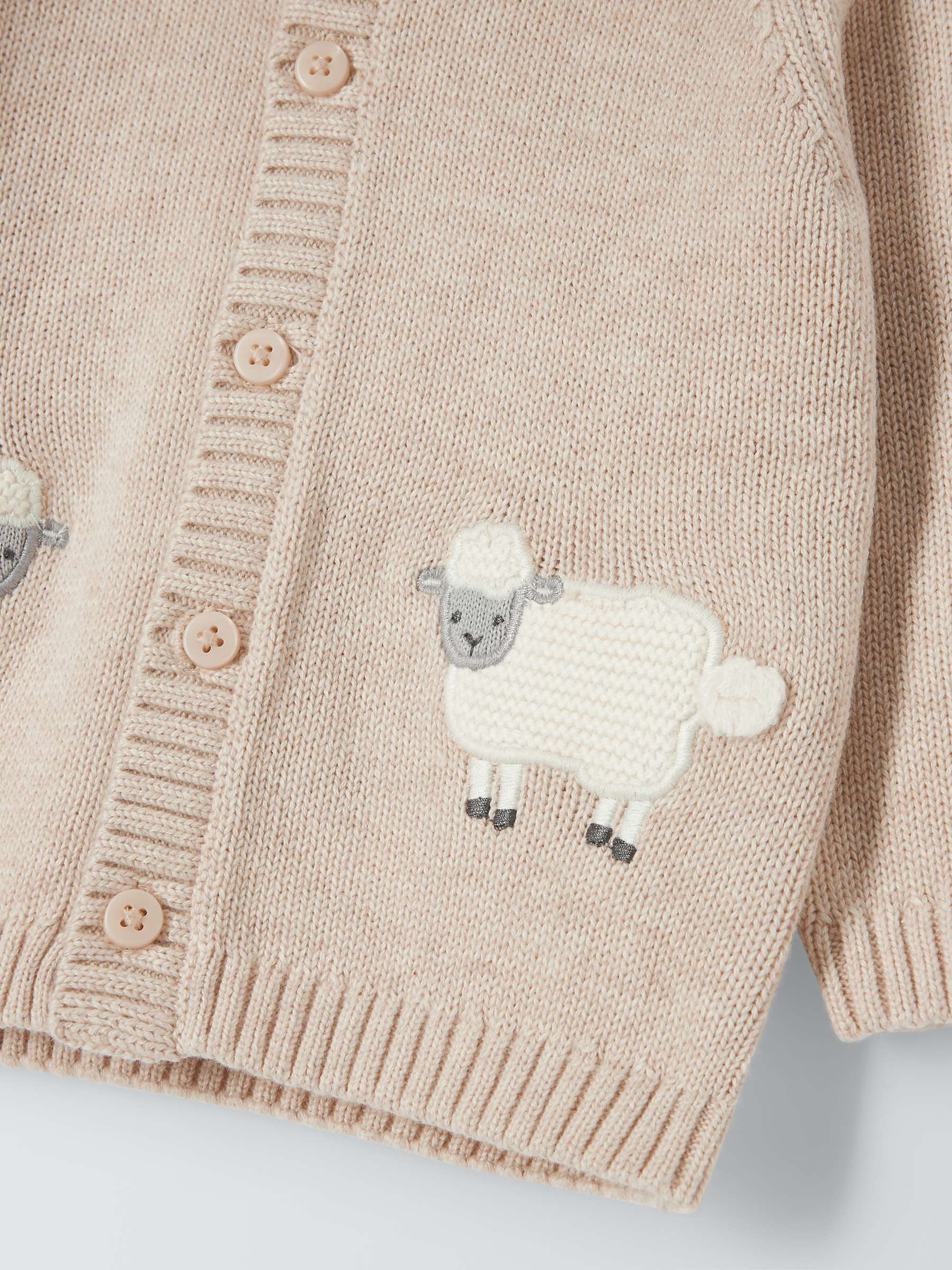 Buy John Lewis Baby Sheep Hooded Cardigan, Oatmeal Online at johnlewis.com