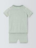 John Lewis Baby Knitted Stripe Top & Shorts, Green