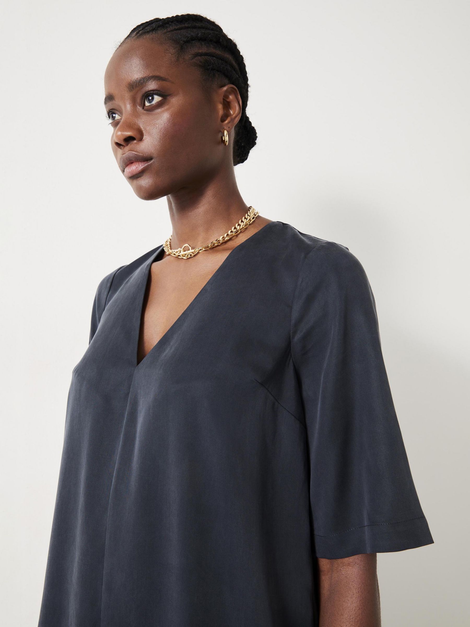 Buy HUSH Reyna Midi T-Shirt Dress, Washed Black Online at johnlewis.com