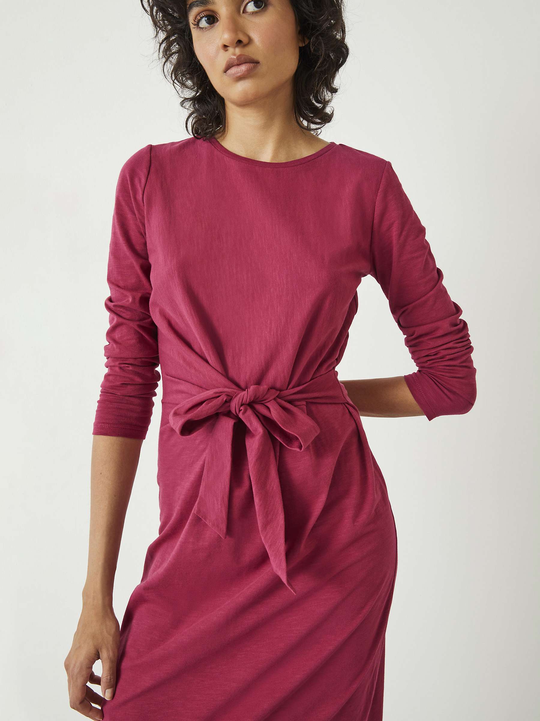 Buy HUSH Long Sleeve Suzie Maxi Dress, Berry Online at johnlewis.com