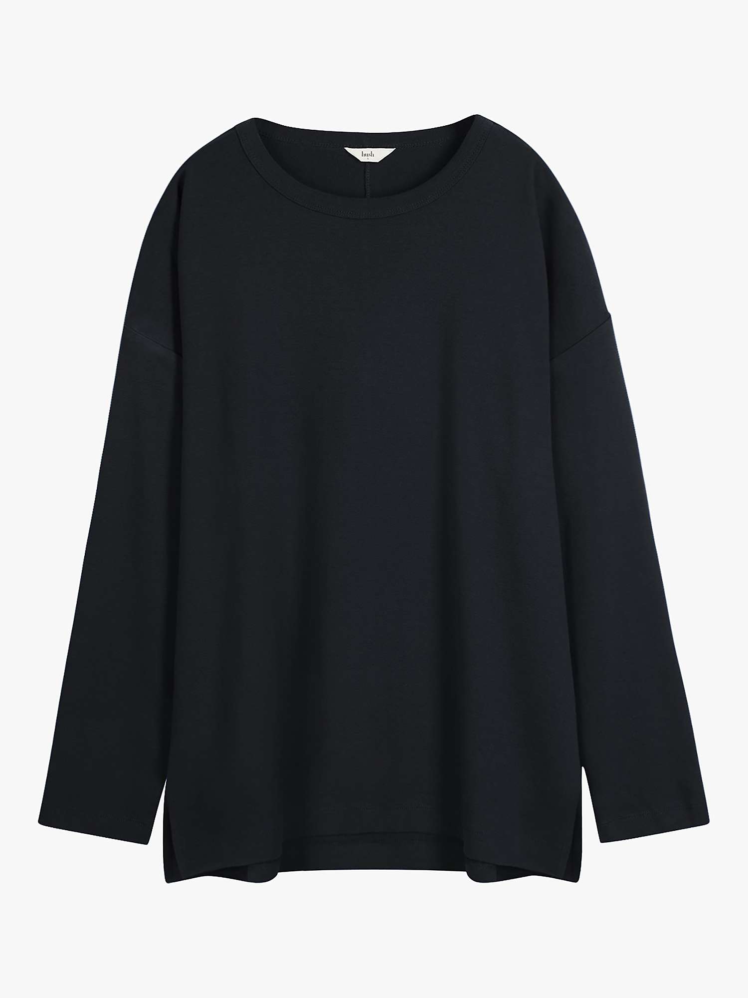 HUSH Rachel Relaxed Fit Top, Midnight Navy at John Lewis & Partners
