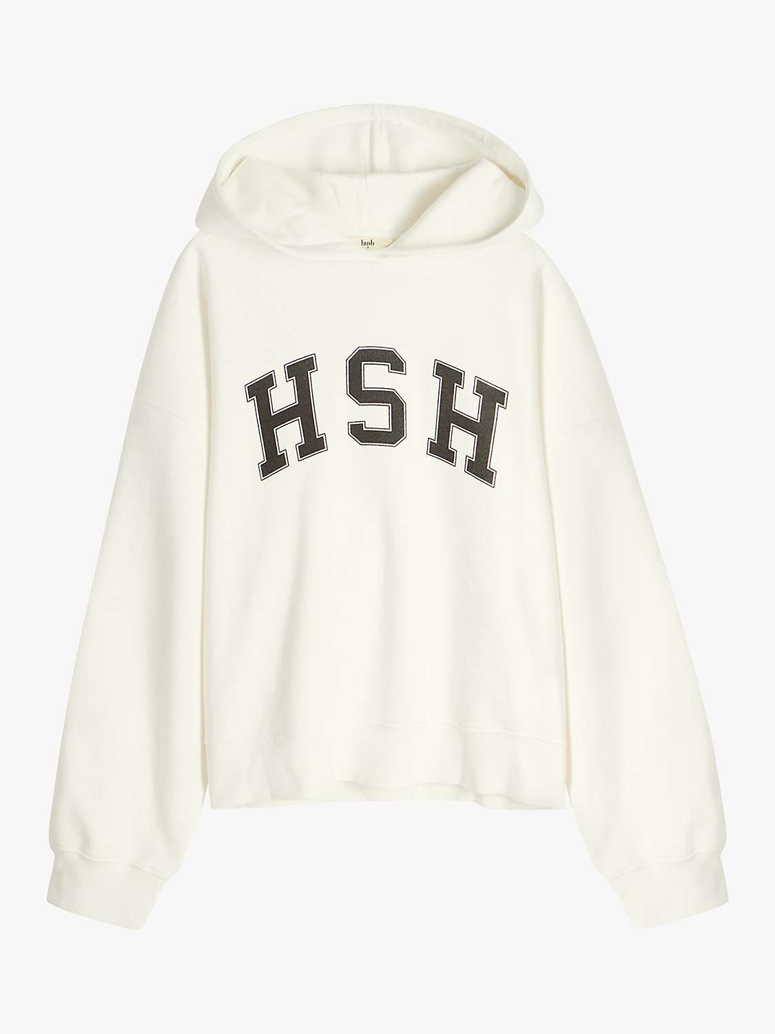 Buy HUSH Graphic Cropped Hoodie, Ivory Online at johnlewis.com