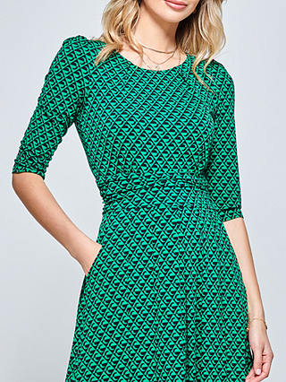 Jolie Moi Geometric Print Jersey Midi Dress, Green