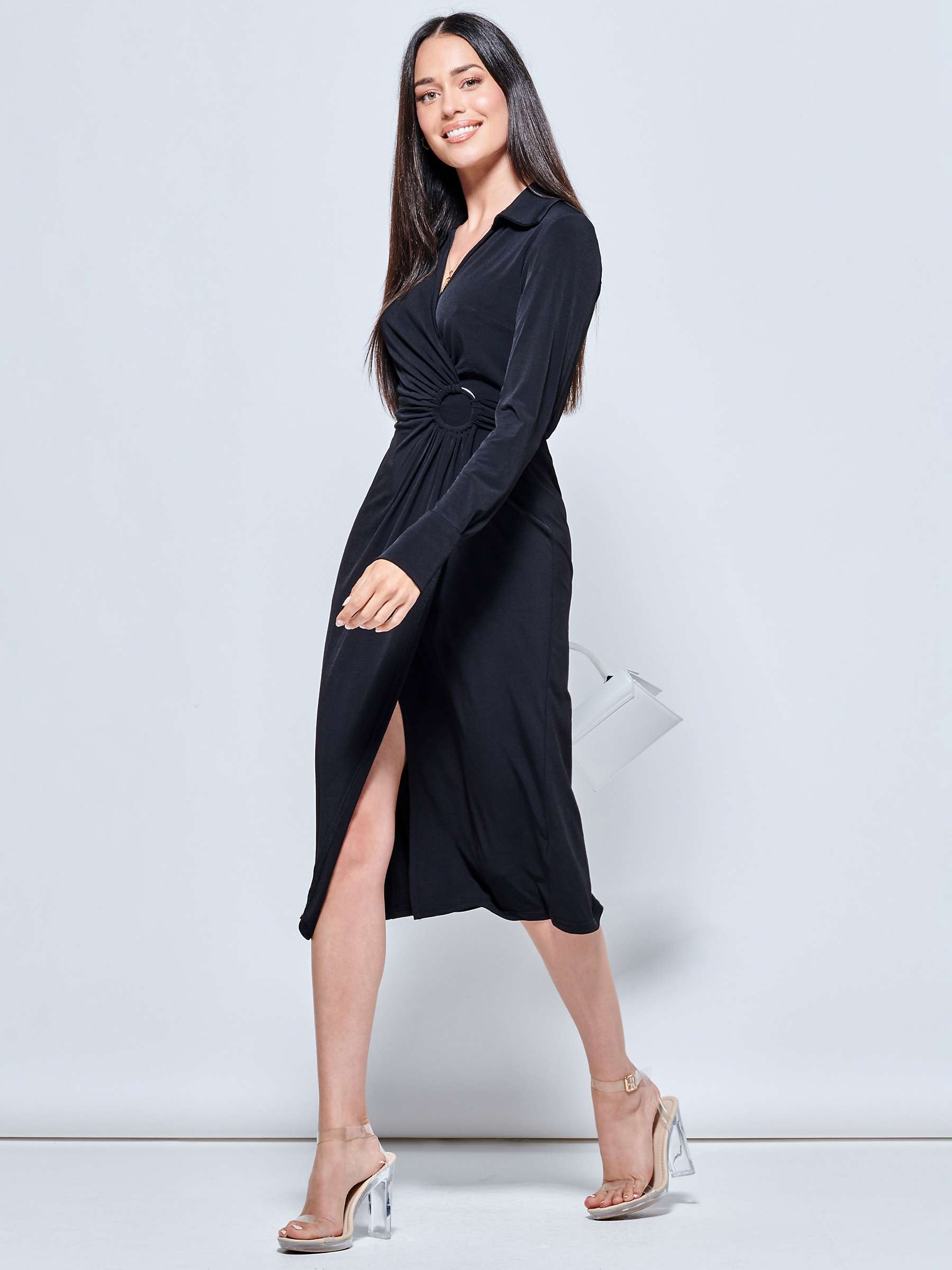 Buy Jolie Moi Jersey Midi Dress, Black Online at johnlewis.com