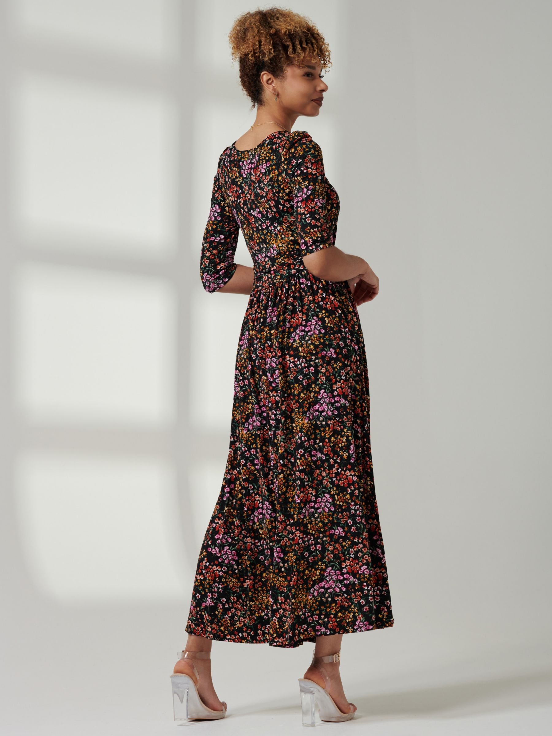 Jolie Moi Ditsy Print Jersey Midi Dress, Multi, 8