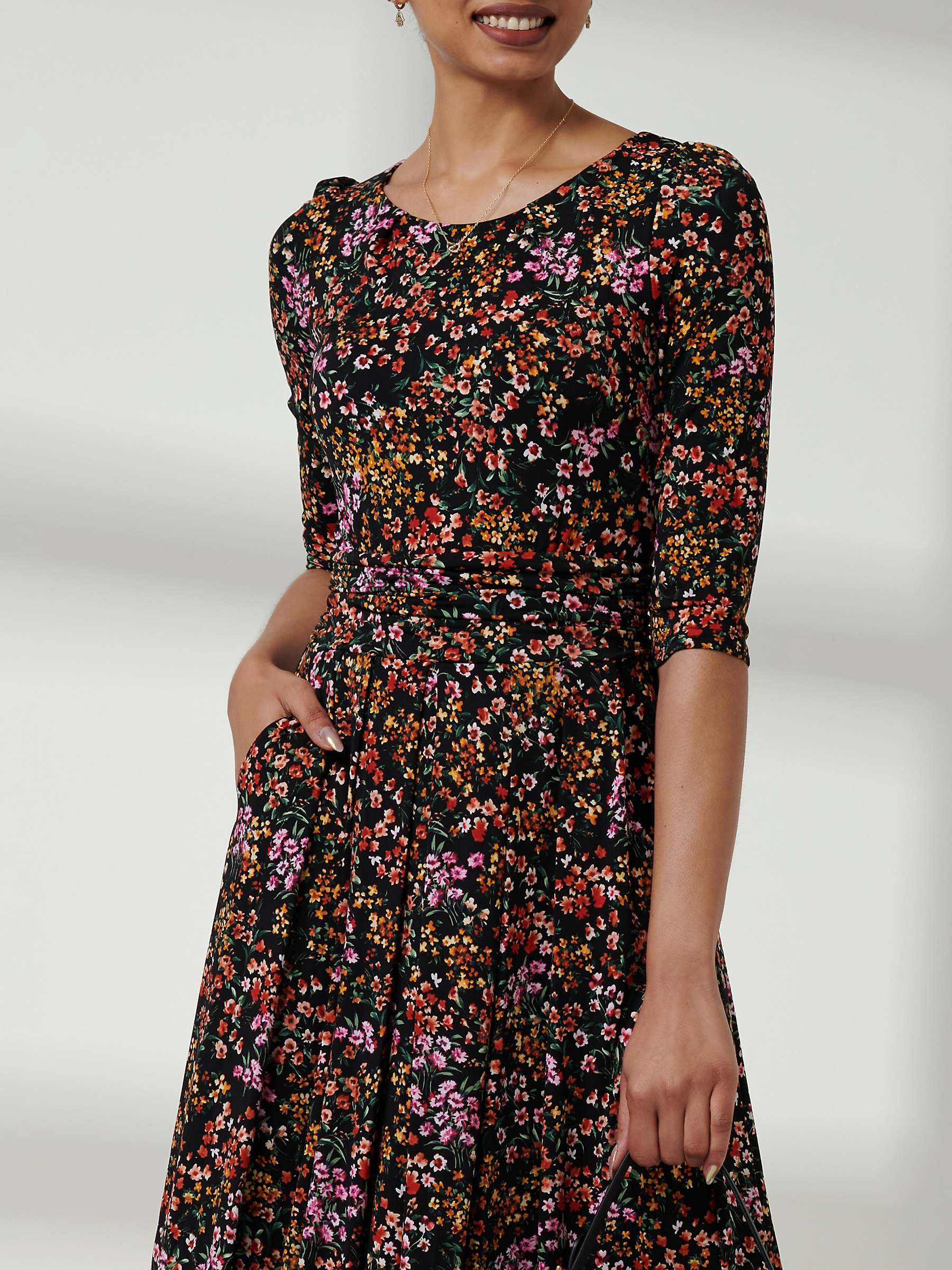 Buy Jolie Moi Ditsy Print Jersey Midi Dress, Multi Online at johnlewis.com