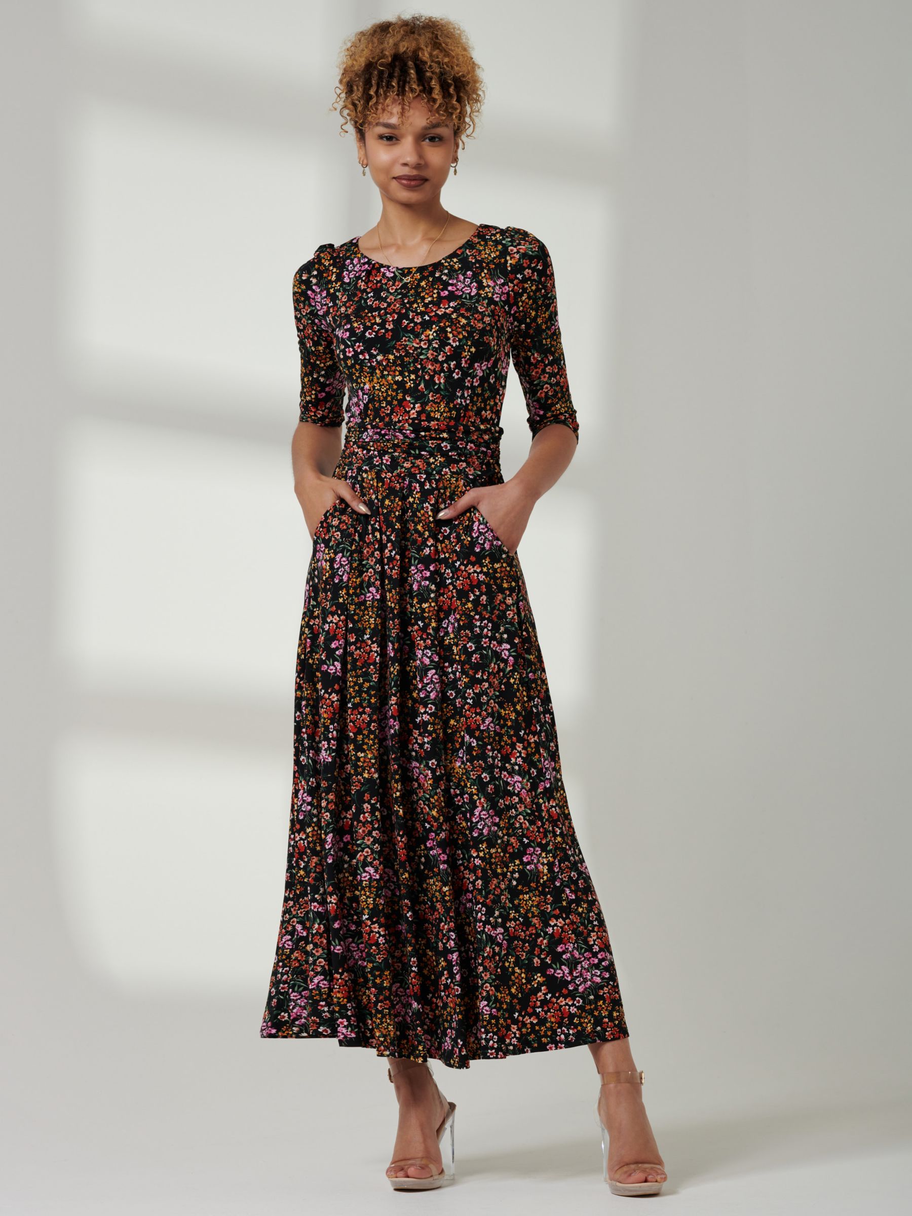 Jolie Moi Ditsy Print Jersey Midi Dress, Multi, 8