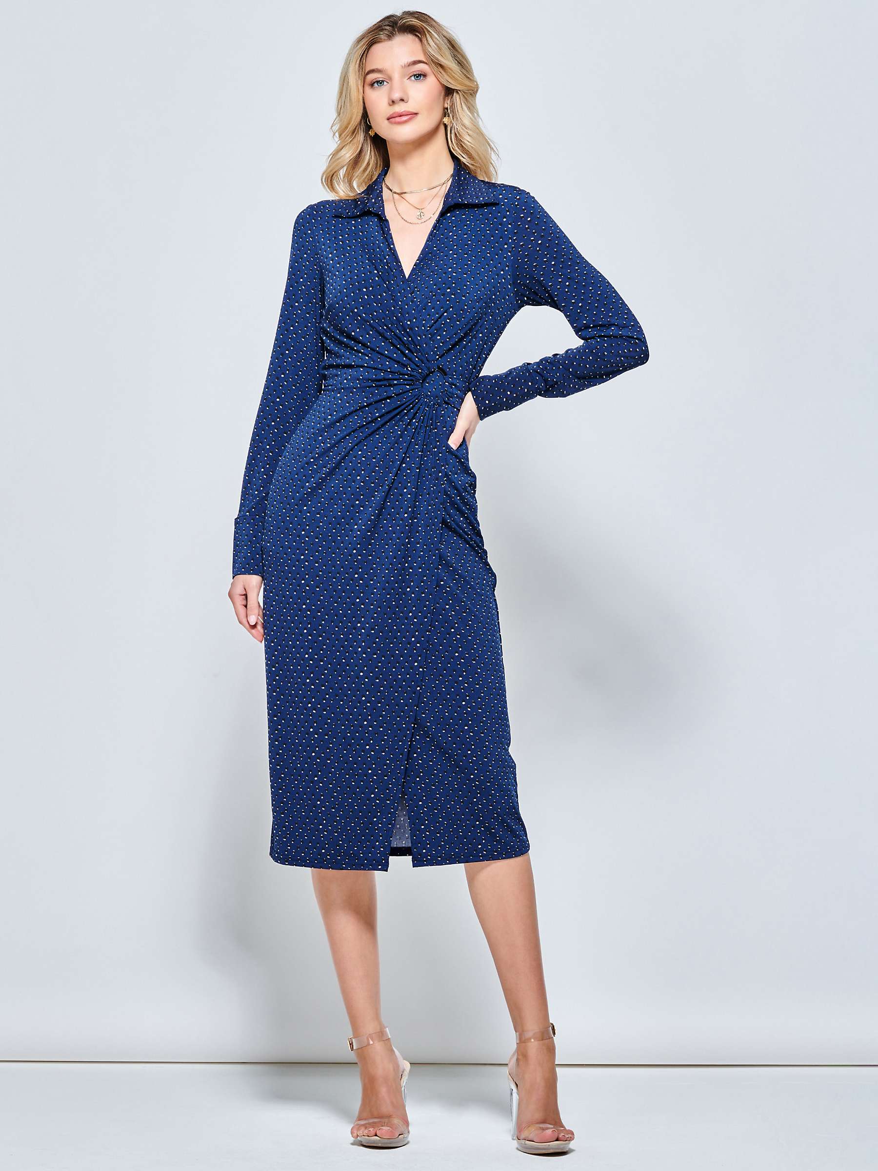 Buy Jolie Moi Spot Print Wrap Midi Shirt Dress Online at johnlewis.com
