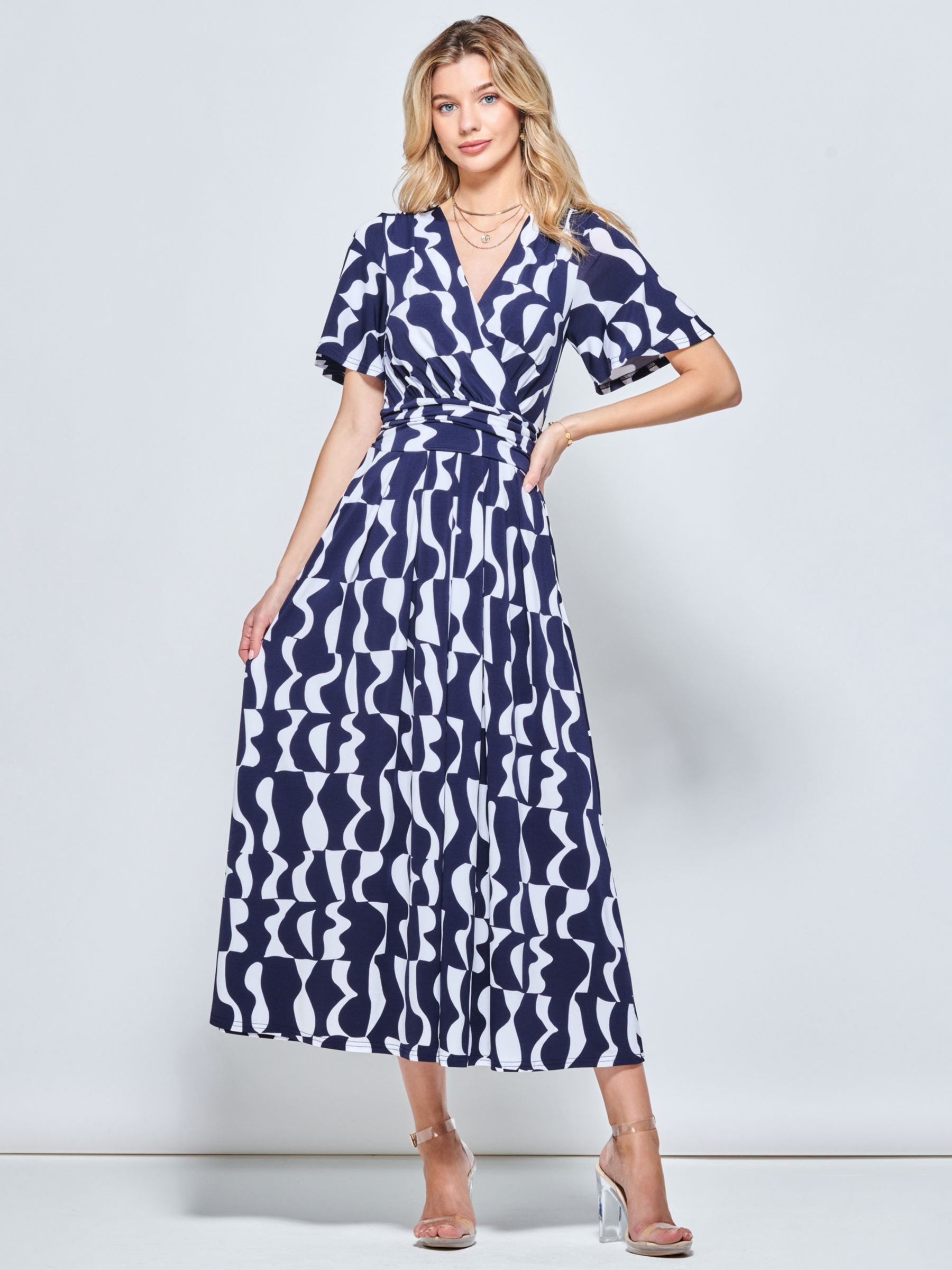 Buy Jolie Moi Angel Sleeve Print Jersey Midi Dress Online at johnlewis.com