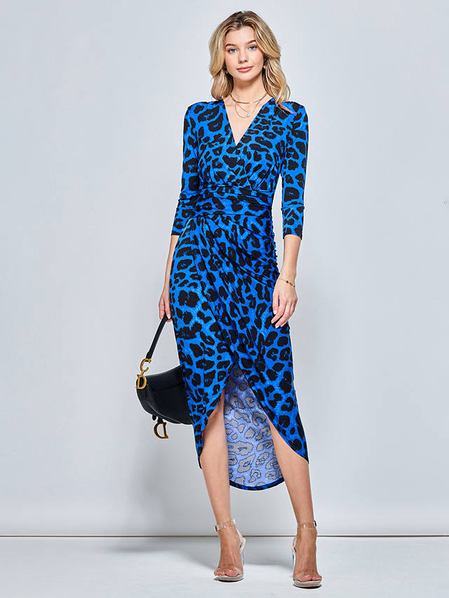 Jolie Moi Animal Print Bodycon Dress, Blue/Black