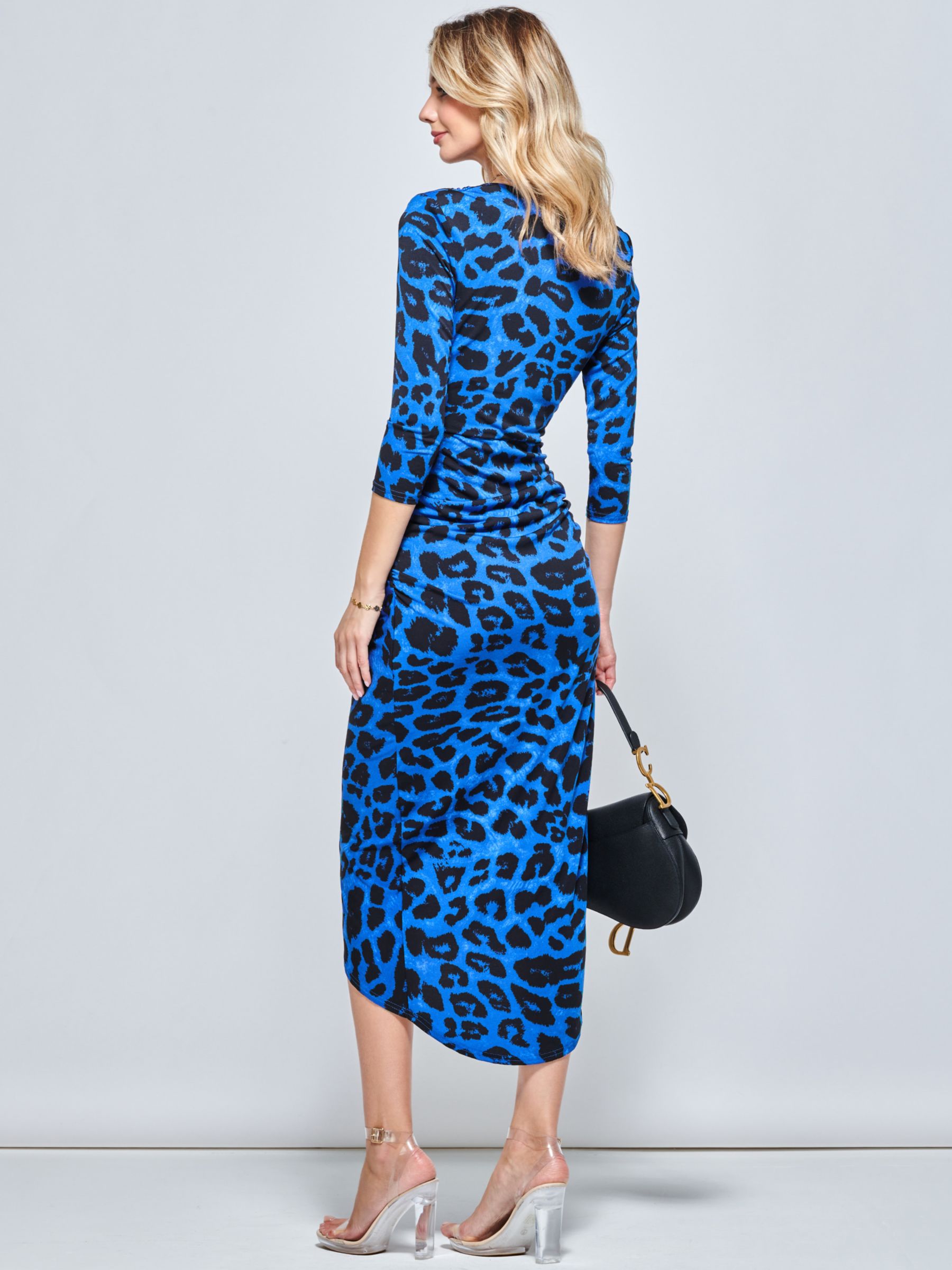 Buy Jolie Moi Animal Print Bodycon Dress, Blue/Black Online at johnlewis.com