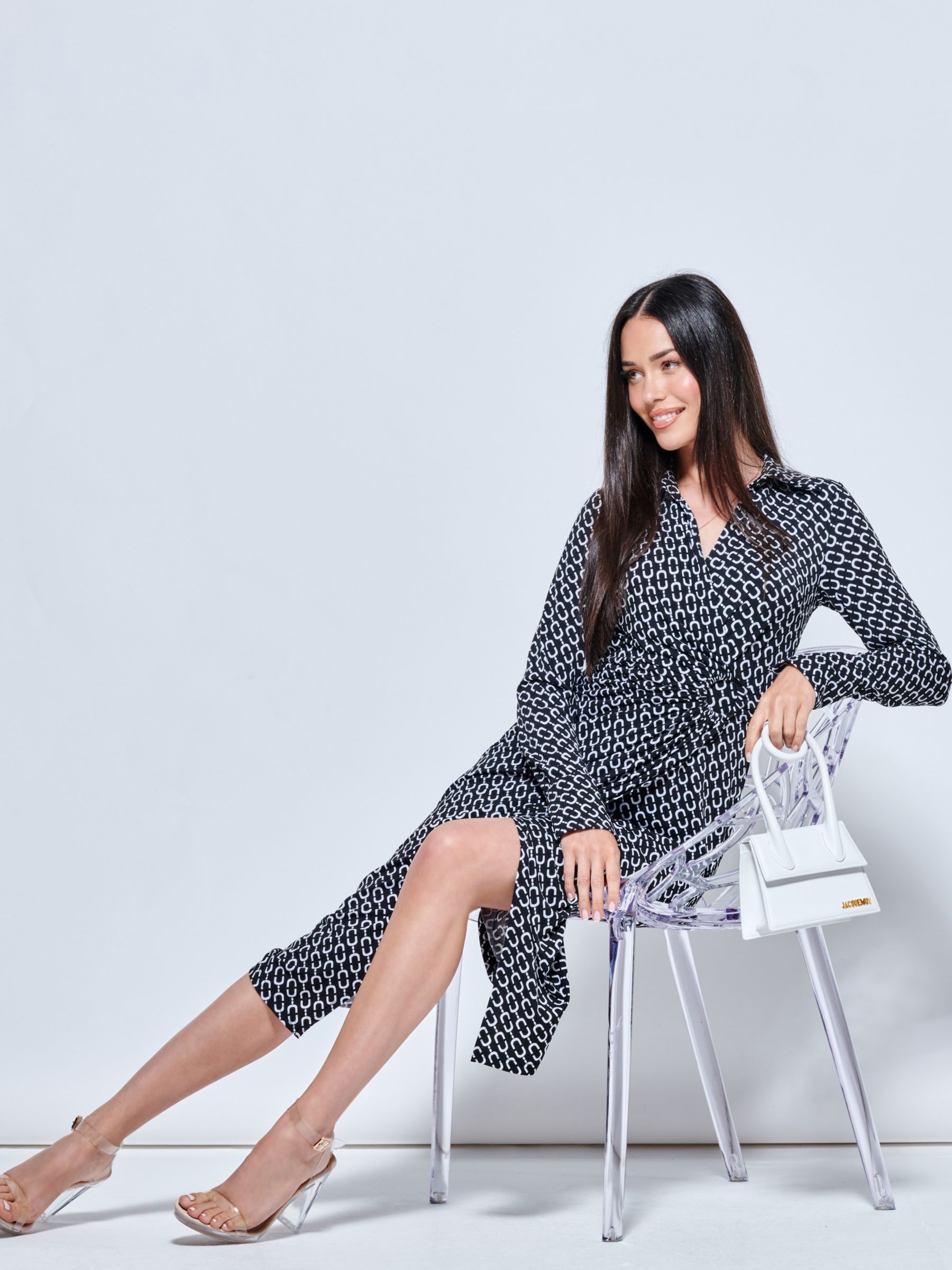 Buy Jolie Moi Geometric Print Jersey Midi Dress Online at johnlewis.com