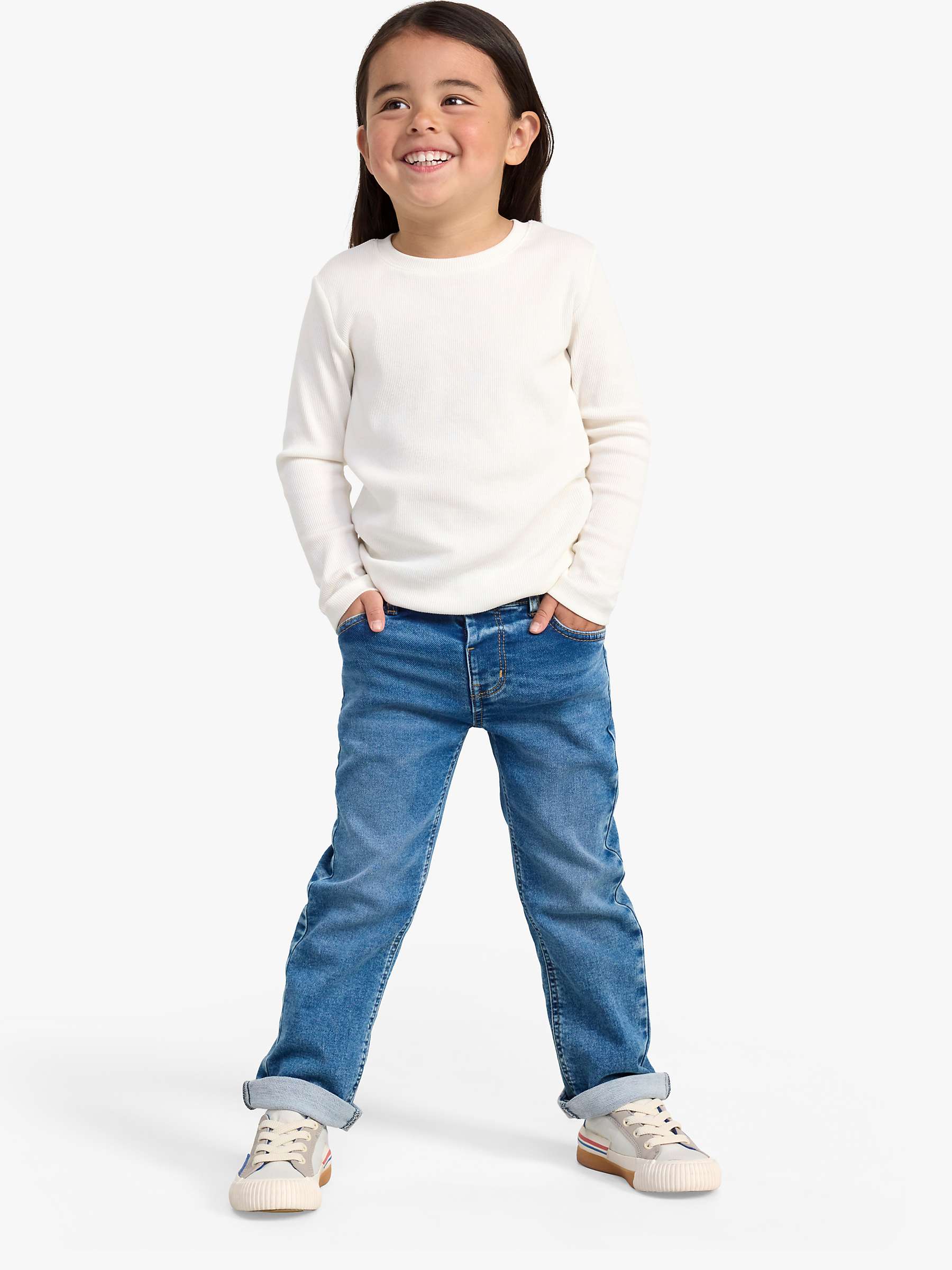 Buy Lindex Kids' Straight Leg Denim Jeans, Blue Online at johnlewis.com