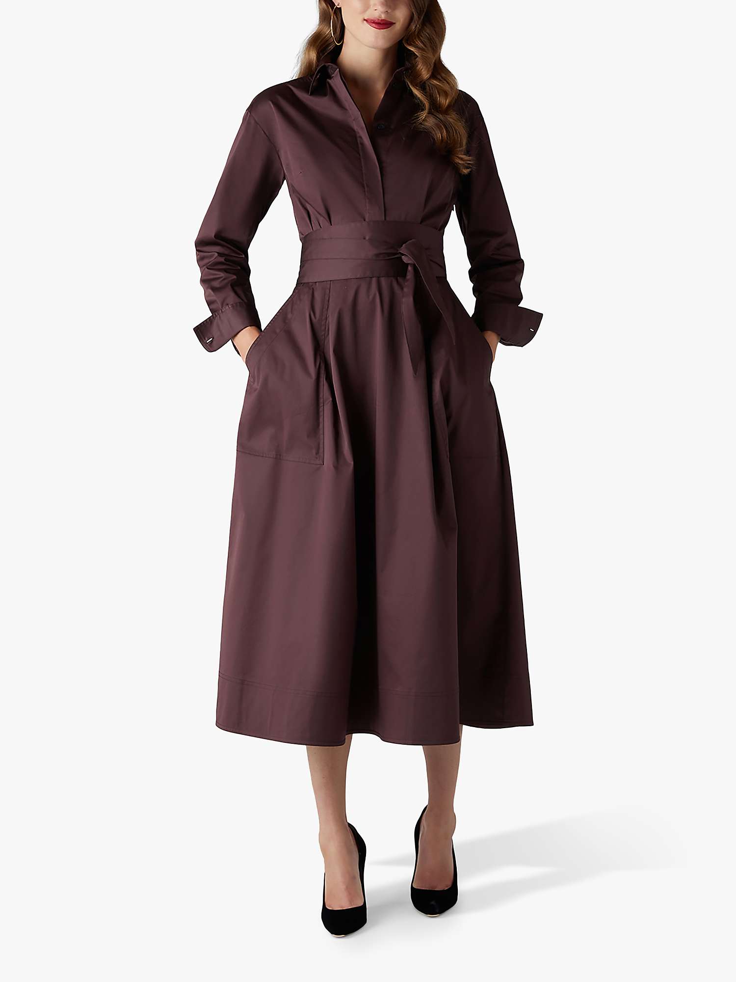 Buy Jasper Conran London Blythe Full Skirt Midi Shirt Dress Online at johnlewis.com