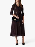 Jasper Conran London Chloe Animal Print Georgette Midi Shirt Dress, Dark Brown