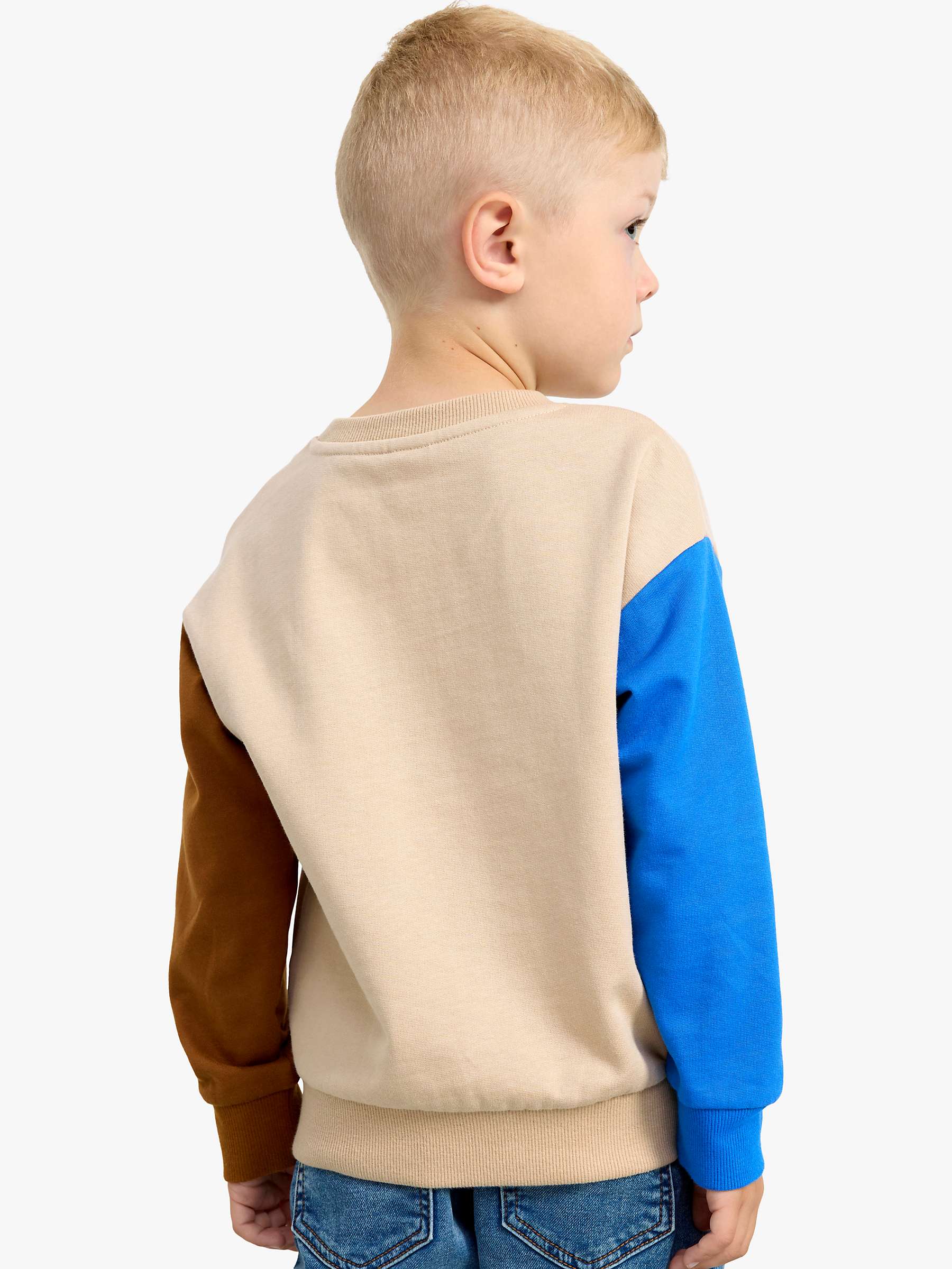 Buy Lindex Kids' Dragon Motif Colour Block Sweatshirt, Beige Online at johnlewis.com